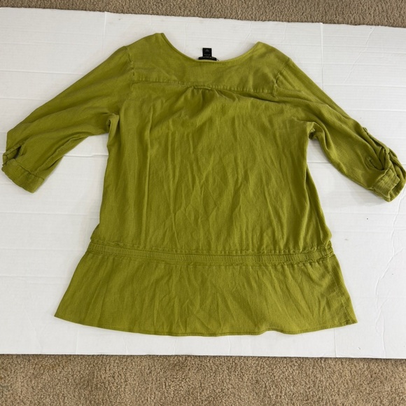 Green Lane Bryant drawstring blouse  100% Cotton long sleeve blouse size  22/24 - Picture 4 of 6